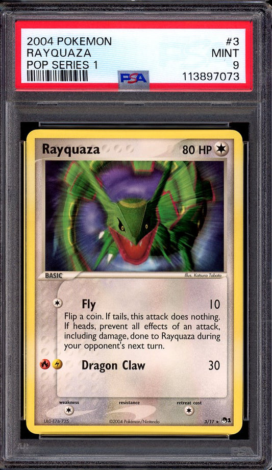2004 Pokémon Pop Series 1 Rayquaza #3 PSA 9 MINT