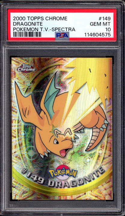 2000 Pokémon Topps Chrome TV Spectra Dragonite #149 PSA 10 GEM MINT