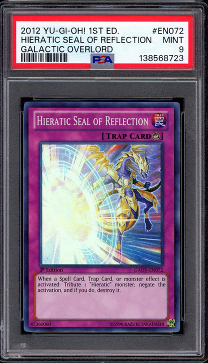 2012 Yu-Gi-Oh! 1st Edition Galactic Overlord Hieratic Seal of Reflection #EN072 PSA 9 MINT
