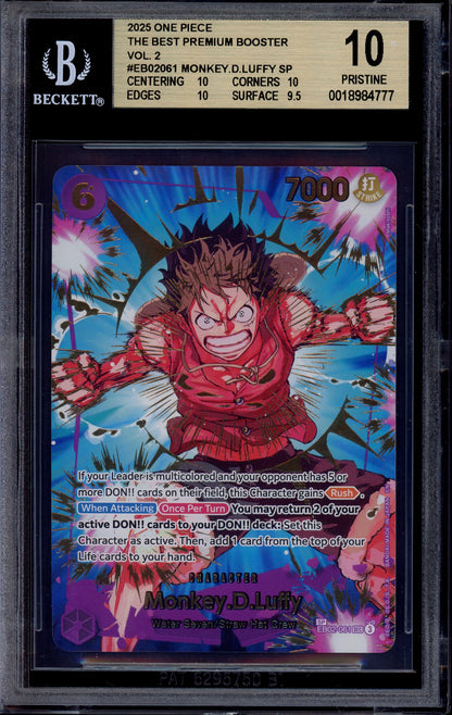2025 One Piece PRB02 Special Alternate Art Monkey D. Luffy #61 BGS 10 PRISTINE