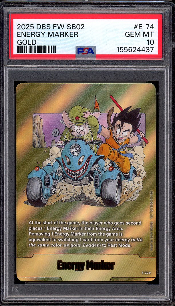 2025 Dragon Ball Super Fusion World Manga Booster 02 Energy Marker Gold #E-74 PSA 10 GEM MINT