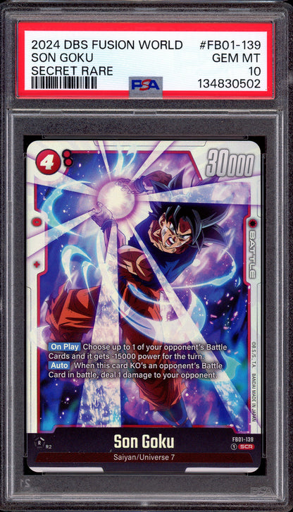 2024 Dragon Ball Super Fusion World Secret Rare Son Goku #FB01-139 PSA 10 GEM MINT