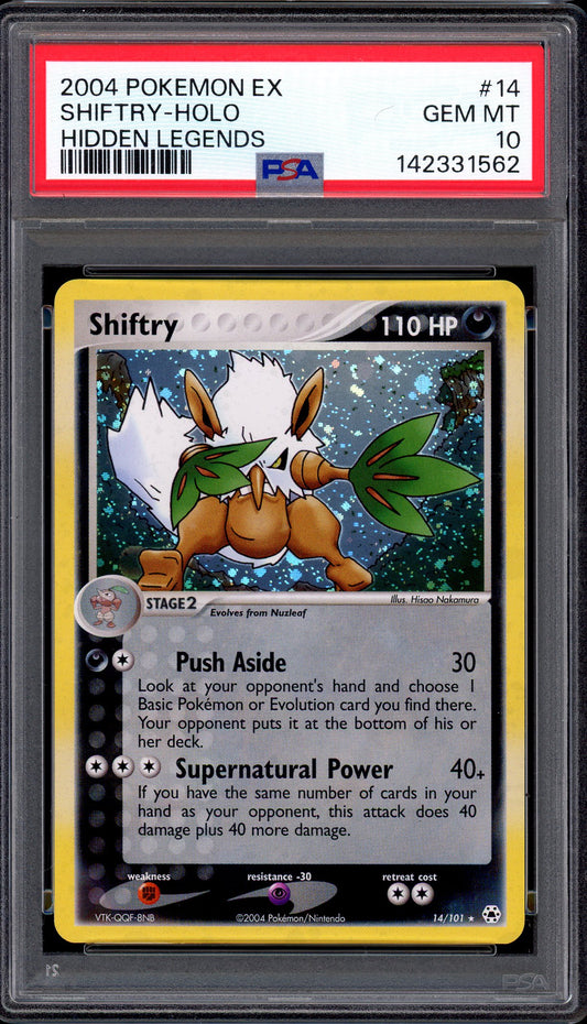 2004 Pokémon EX Hidden Legends Shiftry-Holo #14 PSA 10 GEM MINT