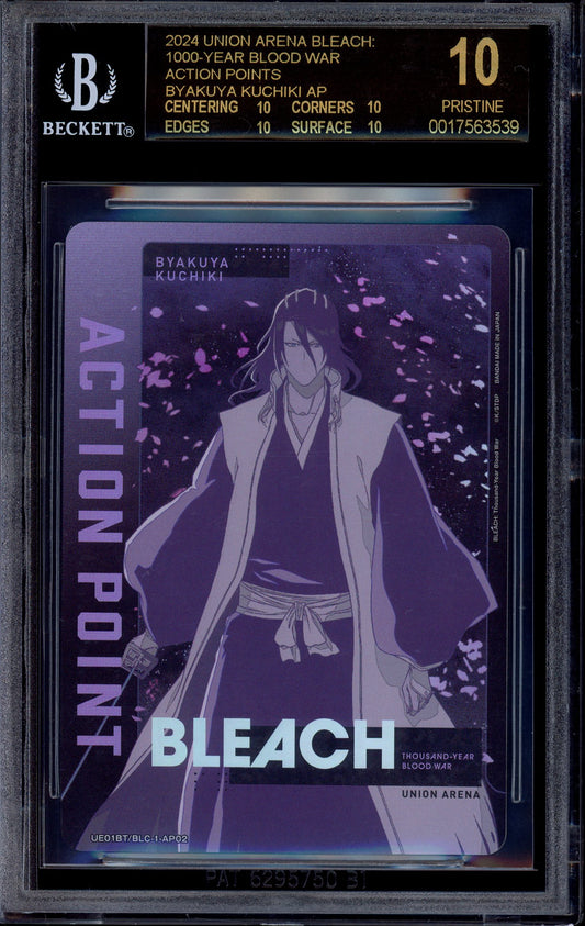 2024 Union Arena Bleach Action Points Byakuya Kuchika UE01BT/BLC-1-AP02 BGS 10 PRISTINE BLACK LABEL