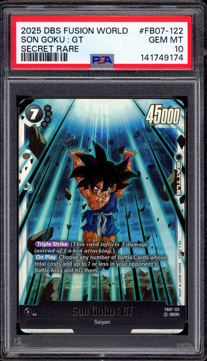 2025 Dragon Ball Super Fusion World Secret Rare Son Goku GT #FB07-122 PSA 10 GEM MINT