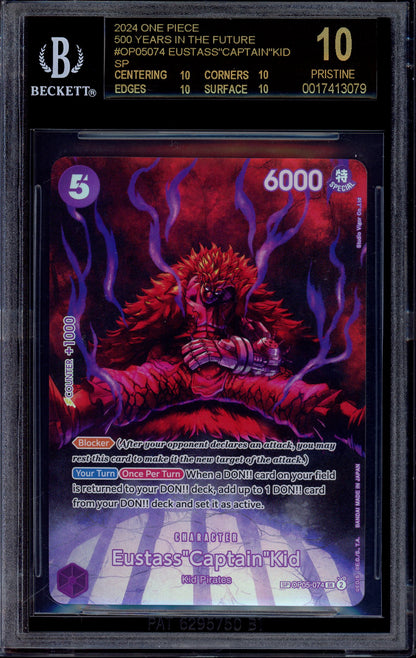 2024 One Piece OP07 Special Alternate Art Eustass Captain Kid #74 BGS 10 PRISTINE BLACK LABEL