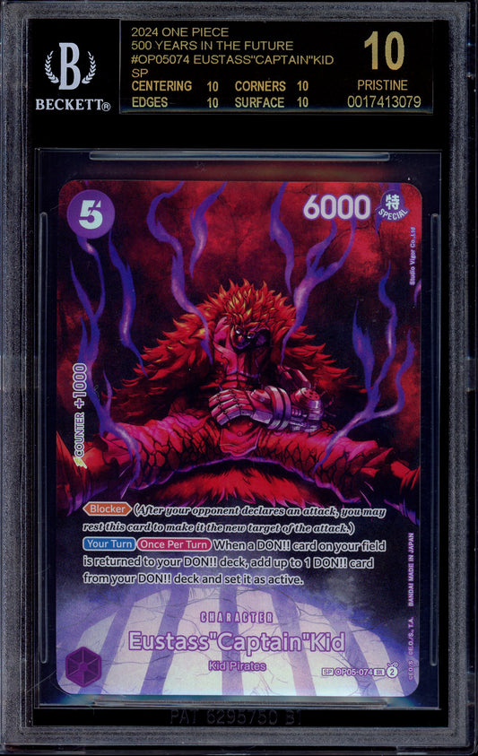 2024 One Piece OP07 Special Alternate Art Eustass Captain Kid #74 BGS 10 PRISTINE BLACK LABEL