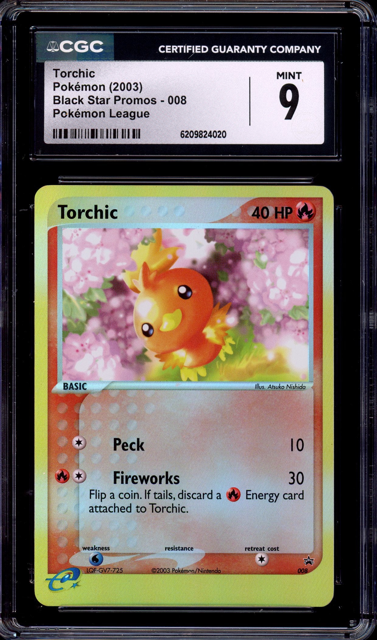2003 Pokémon Black Star Promo Torchic-Reverse Holo #008 CGC 9 MINT