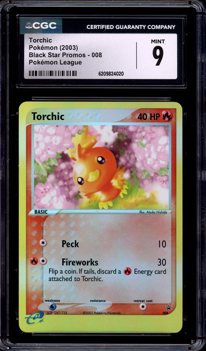 2003 Pokémon Black Star Promo Torchic-Reverse Holo #008 CGC 9 MINT