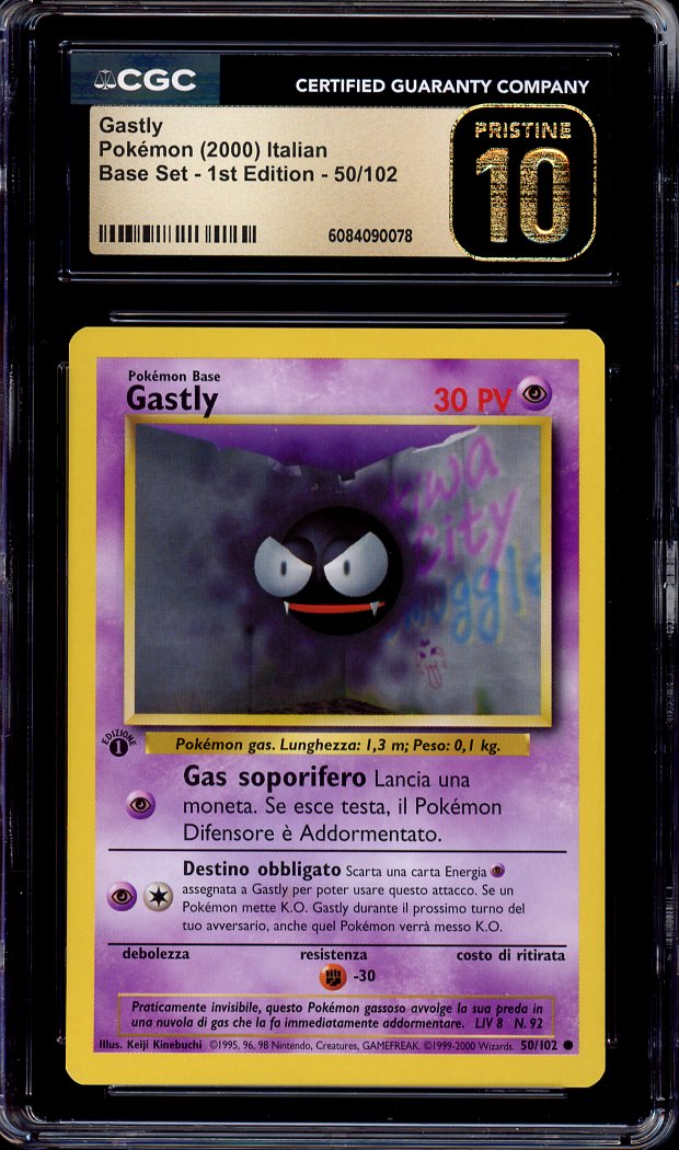2000 Pokémon Game Italian 1st Edition Gastly #50 CGC 10 PRISTINE