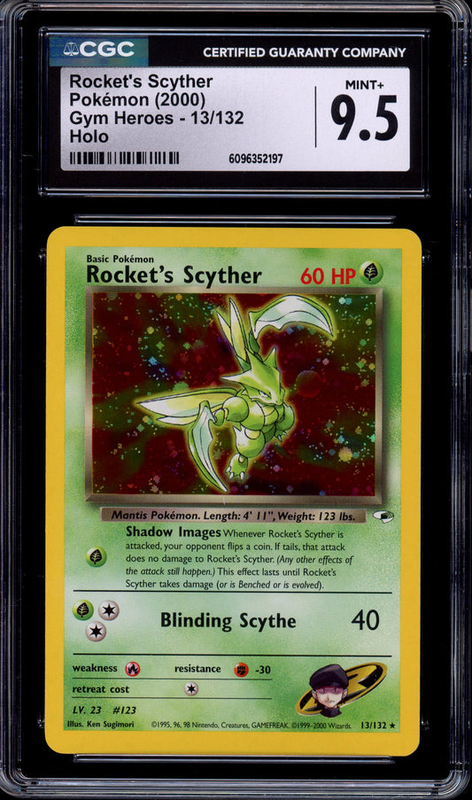 2000 Pokémon Gym Heroes Rocket's Scyther-Holo #14 CGC 9.5 MINT+