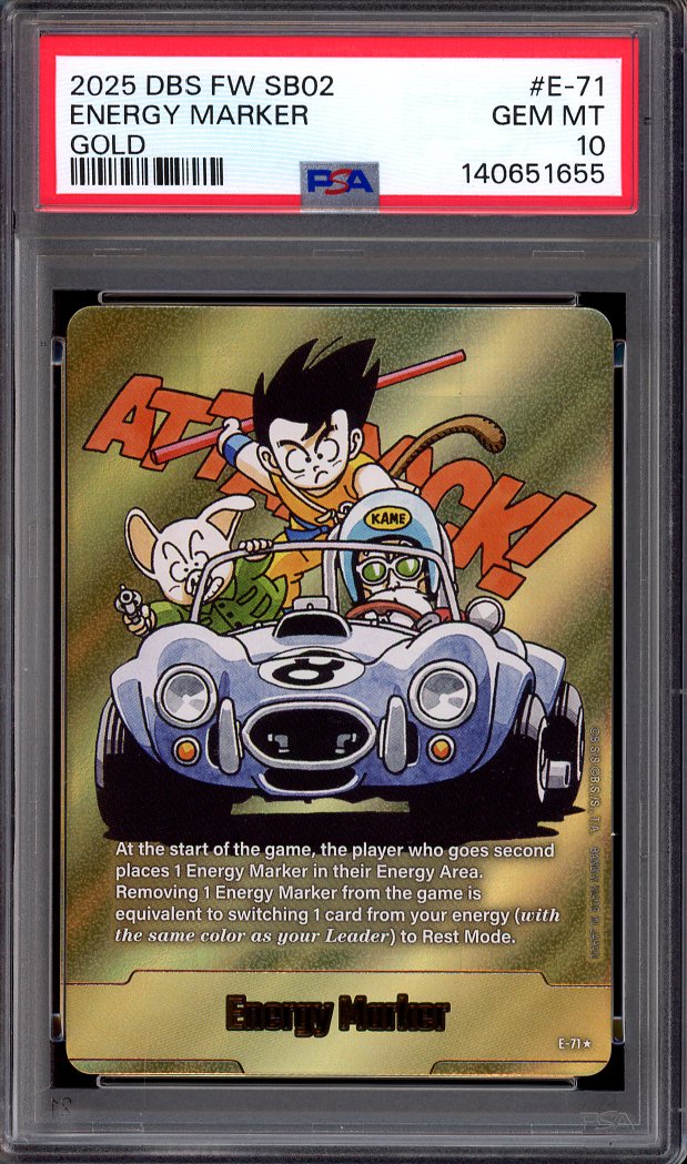 2025 Dragon Ball Super Fusion World Manga Booster 02 Energy Marker Gold #E-71 PSA 10 GEM MINT