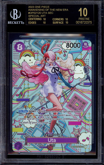 2023 One Piece OP05 Special Alternate Art Uta #120 BGS 10 PRISTINE BLACK LABEL