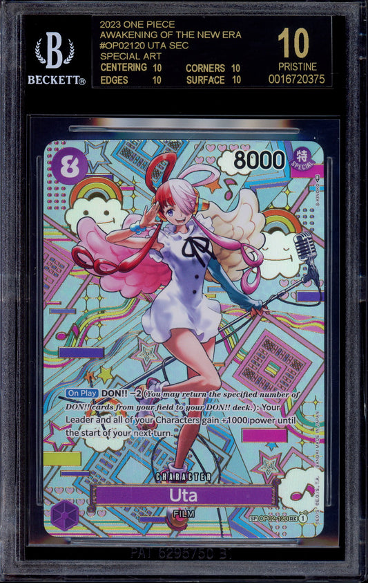 2023 One Piece OP05 Special Alternate Art Uta #120 BGS 10 PRISTINE BLACK LABEL
