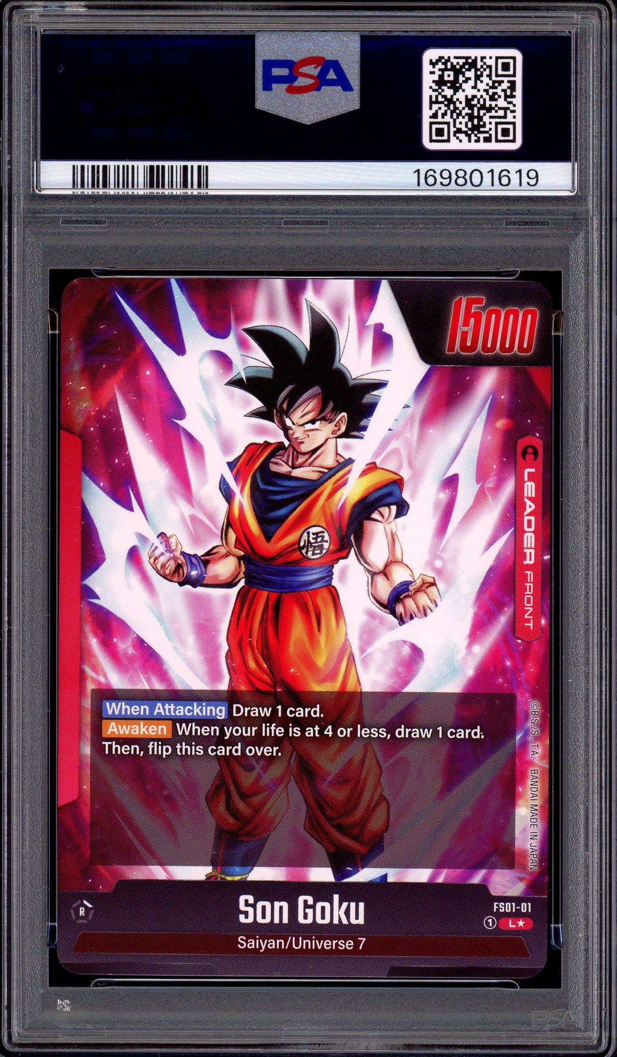 2024 Dragon Ball Super Fusion World Premium Card Collection Leader Son Goku #FS01-01 PSA 8 NM-MT
