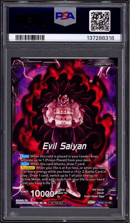 2023 Dragon Ball Super World Zenkai 03 Leader Set Cumber, Maddening Force #BT20-114 PSA 10 GEM MINT