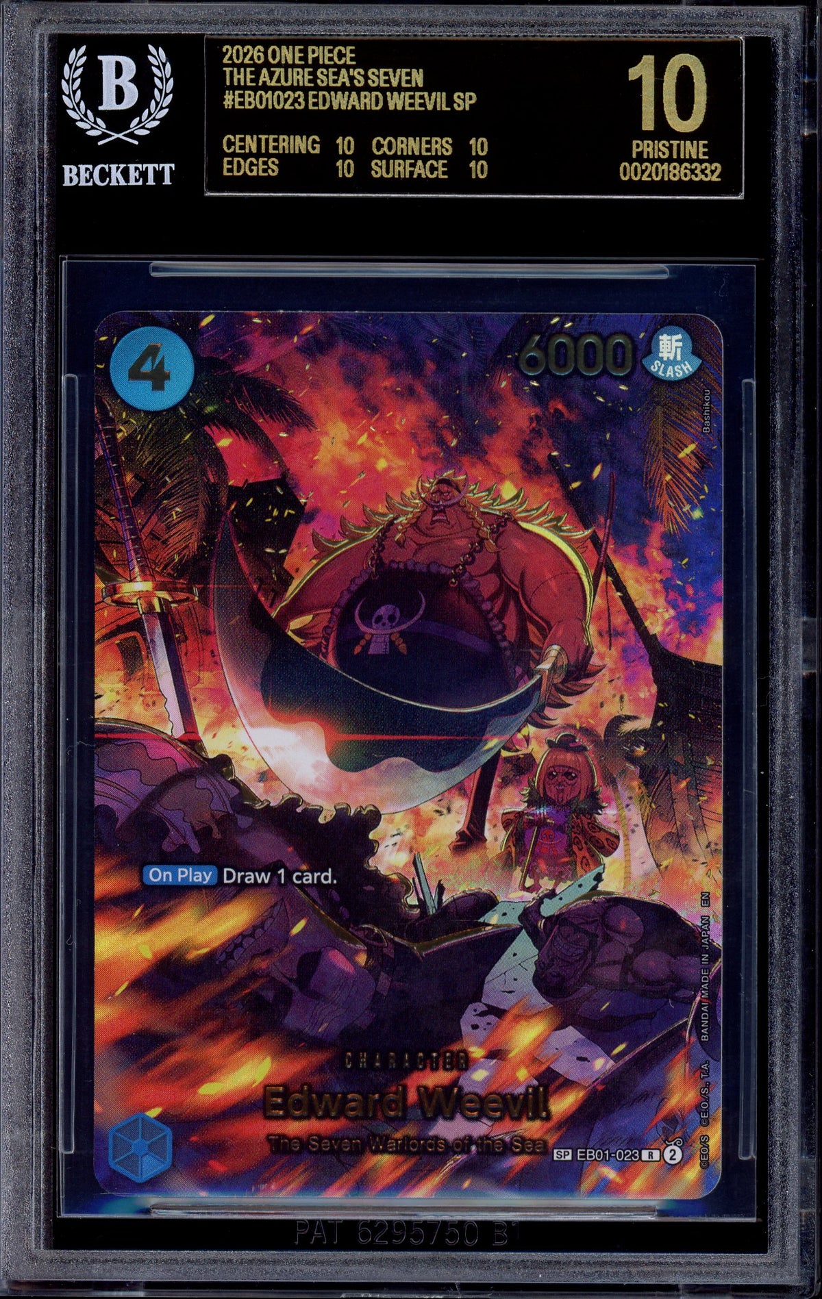 2026 One Piece OP14-EB04 Special Alternate Art Edward Weevil #023 BGS 10 BLACK LABEL