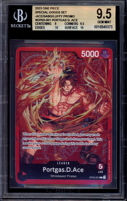 2023 One Piece Promo Special Goods Set Portgas D Ace #001 BGS 9.5 GEM MINT