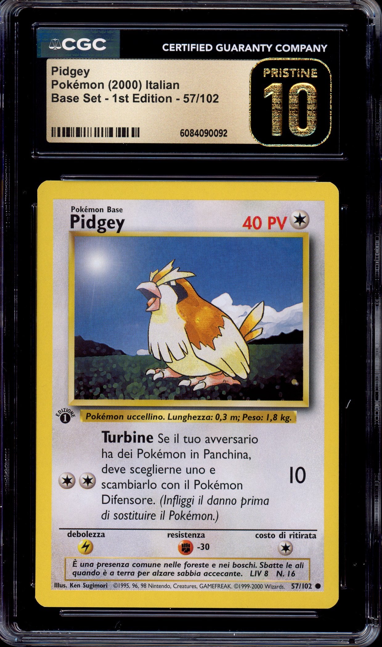 2000 Pokémon Game Italian 1st Edition Pidgey #57 CGC 10 PRISTINE