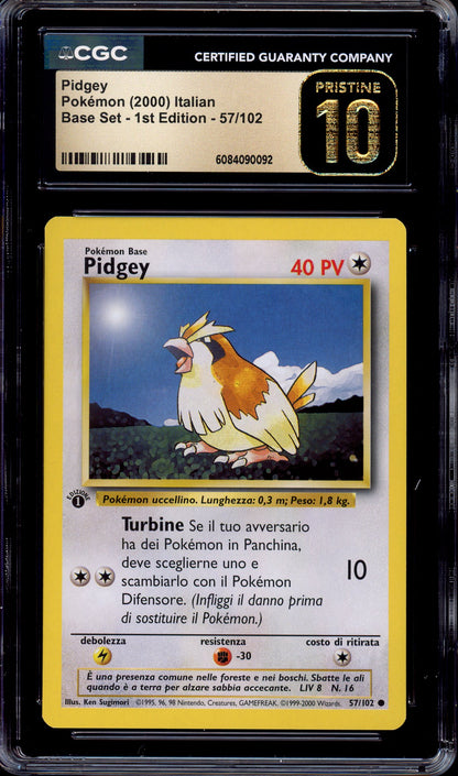 2000 Pokémon Game Italian 1st Edition Pidgey #57 CGC 10 PRISTINE