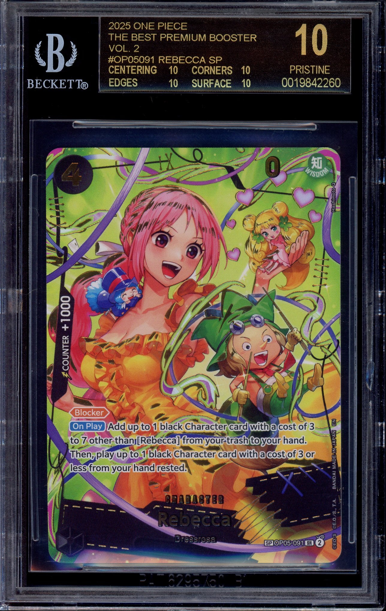 2025 One Piece PRB02 Special Alternate Art Rebecca #091 BGS 10 BLACK LABEL