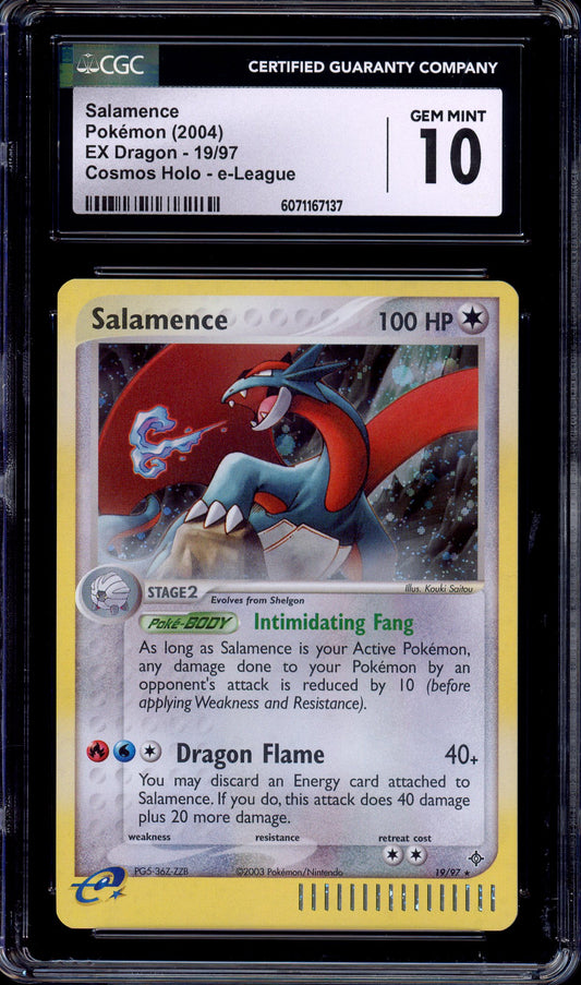 2003 Pokémon EX Dragon Salamence-Cosmos Holo #19 CGC 10 GEM MINT