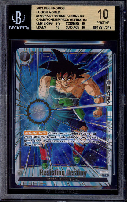 2024 Dragon Ball Super Fusion World Championship Pack 03 Resisting Destiny Finalist #FS05-15 BGS 10 PRISTINE