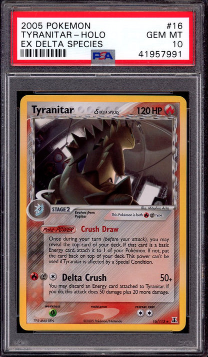 2005 Pokémon EX Delta Species Tyranitar-Holo #16 PSA 10 GEM MINT