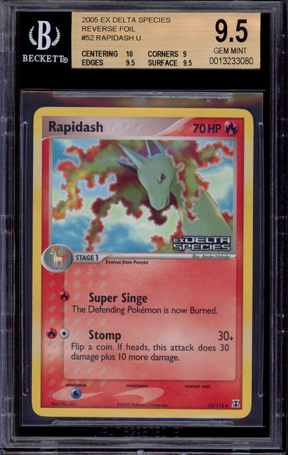 2005 Pokémon EX Delta Species Rapidash Reverse Holo #52 BGS 9.5 GEM MINT