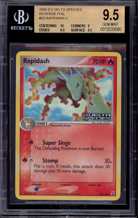 2005 Pokémon EX Delta Species Rapidash Reverse Holo #52 BGS 9.5 GEM MINT