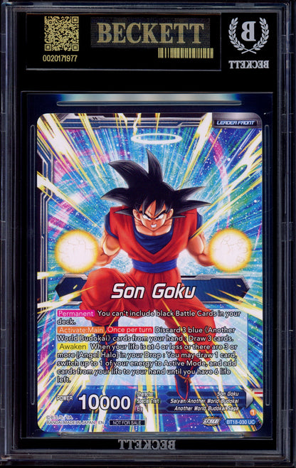 2022 Dragon Ball Super Final Championship Alternate Art Leader Top 3 Alternate Art Son Goku, Another World Fighter #BT18-030 BGS 10 BLACK LABEL