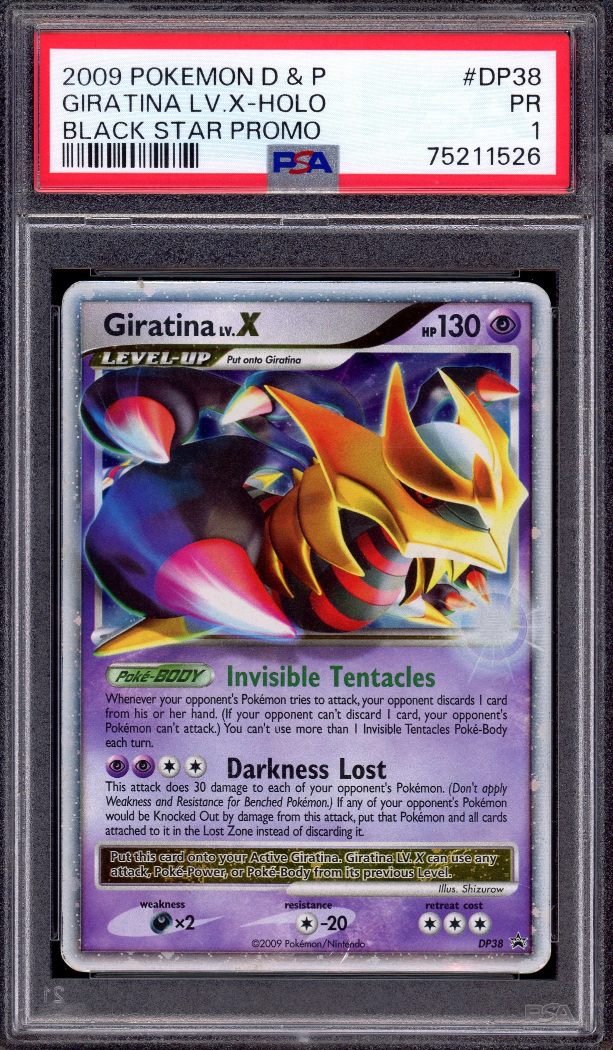 2008 Pokémon Diamond & Pearl Black Star Promo Giratina LV.X-Holo #DP38 PSA 1 POOR