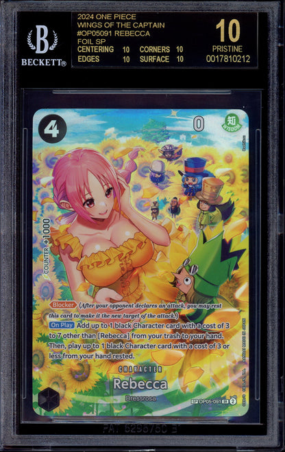 2024 One Piece OP06 Special Alternate Art Rebecca #91 BGS 10 PRISTINE BLACK LABEL