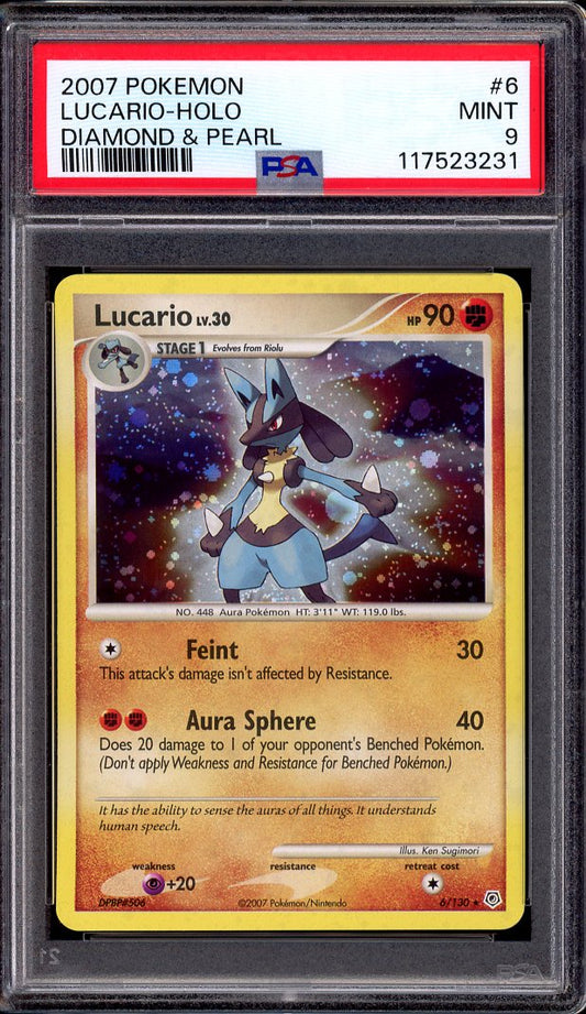 2007 Pokémon Diamond & Pearl Lucario-Holo #6 PSA 9 MINT