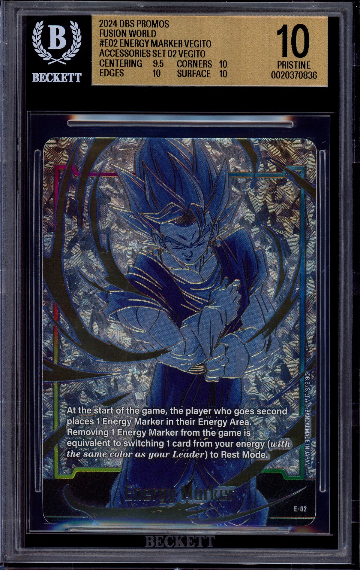 2024 Dragon Ball Super Fusion World Accessories Set 02 Vegito Energy Marker #E-02 BGS 10 PRISTINE