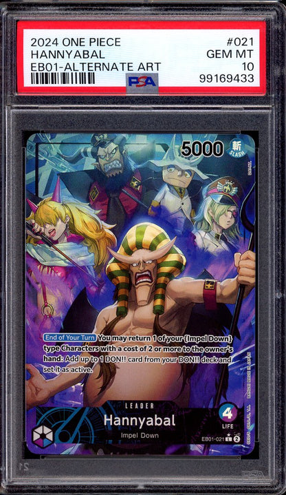 2024 One Piece EB01 Alternate Art Hannyabal #21 PSA 10 GEM MINT