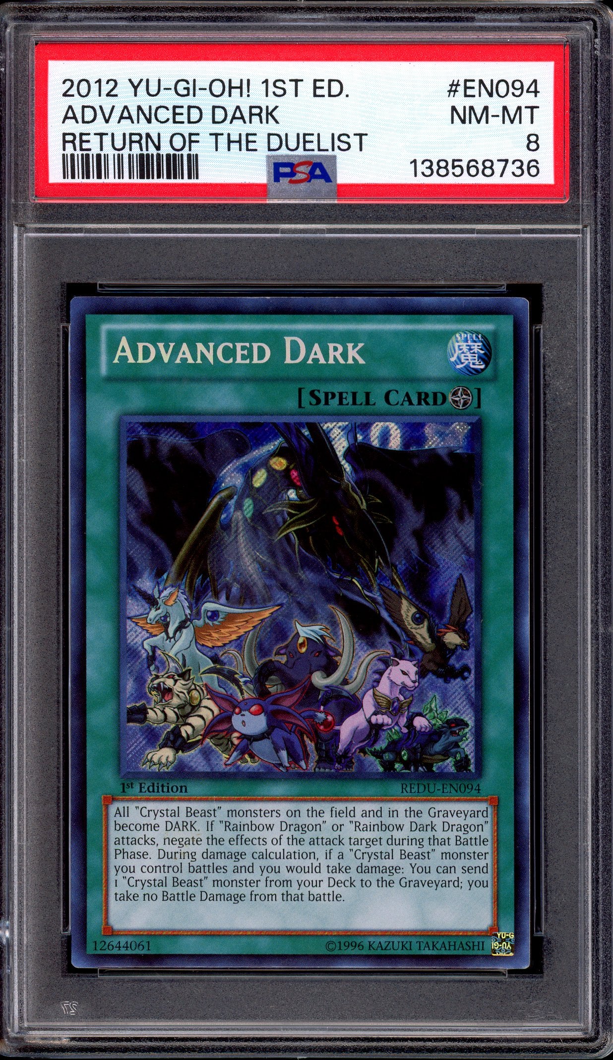 2012 Yu-Gi-Oh! 1st Edition Returns of the Duelist Advanced Dark #EN094 PSA 8 NM-MT