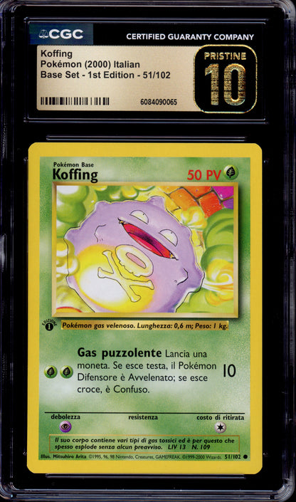 2000 Pokémon Game Italian 1st Edition Koffing #51 CGC 10 PRISTINE