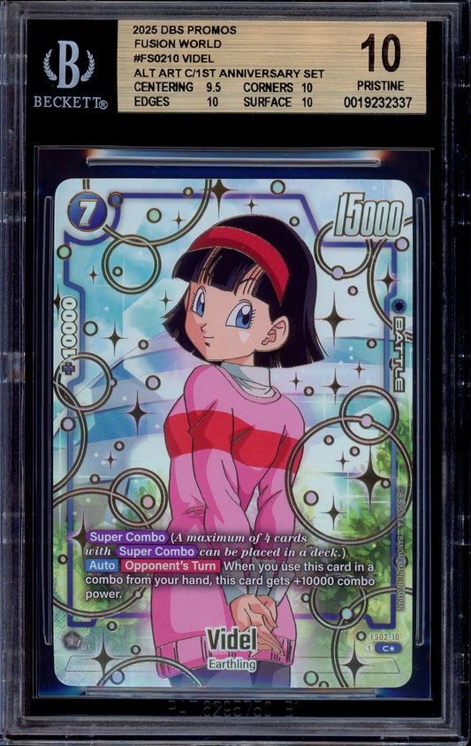 2025 Dragon Ball Super Fusion World 1st Anniversary Set Videl #FS02-10 BGS 10 PRISTINE