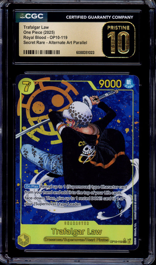 2025 One Piece OP10 Alternate Art Trafalgar Law #119 CGC 10 PRISTINE