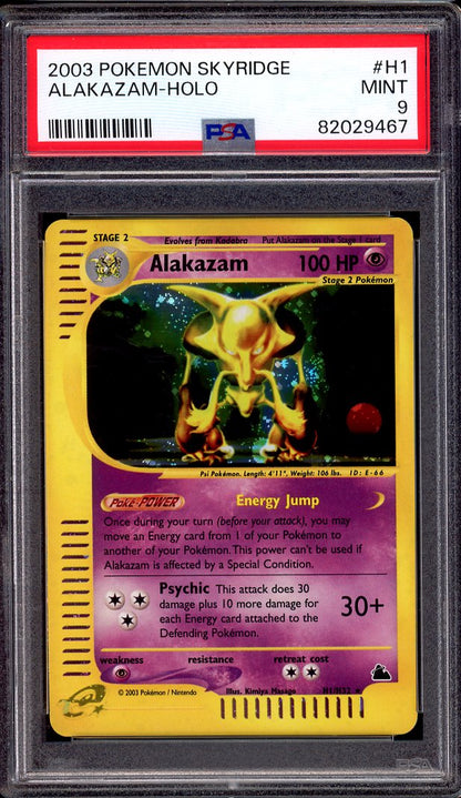 2003 Pokémon Skyridge Alakazam-Holo #H1 PSA 9 MINT
