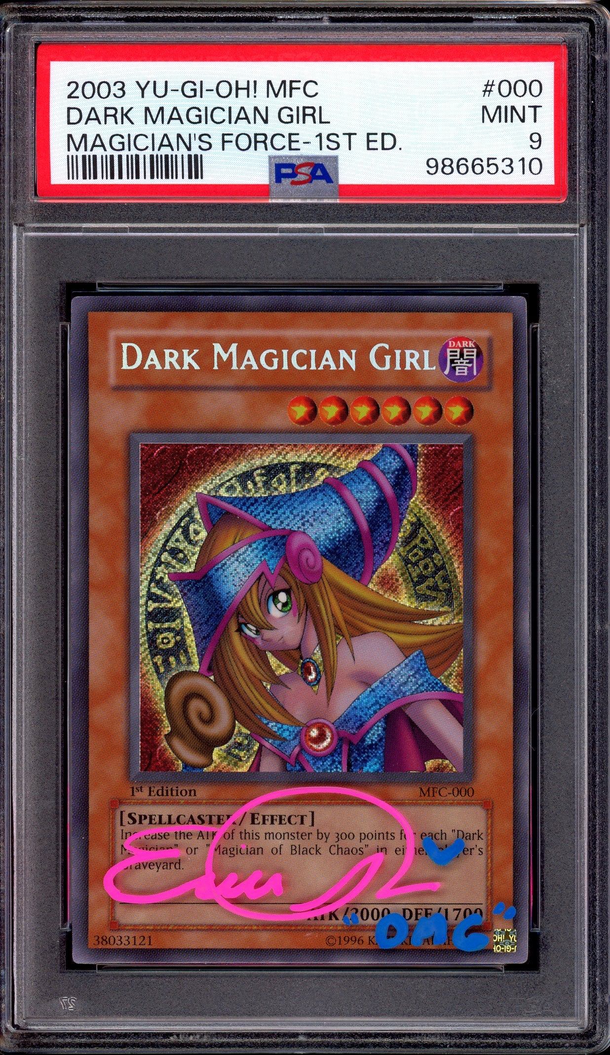 2003 Yu-Gi-Oh! MFC Magician's Force 1st Edition Dark Magician Girl #000 PSA 9 MINT