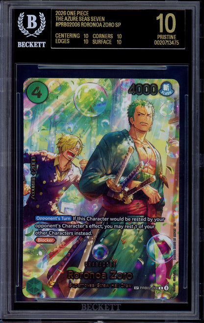 2026 One Piece OP14-EB04 Special Alternate Art Roronoa Zoro #006 BGS 10 BLACK LABEL