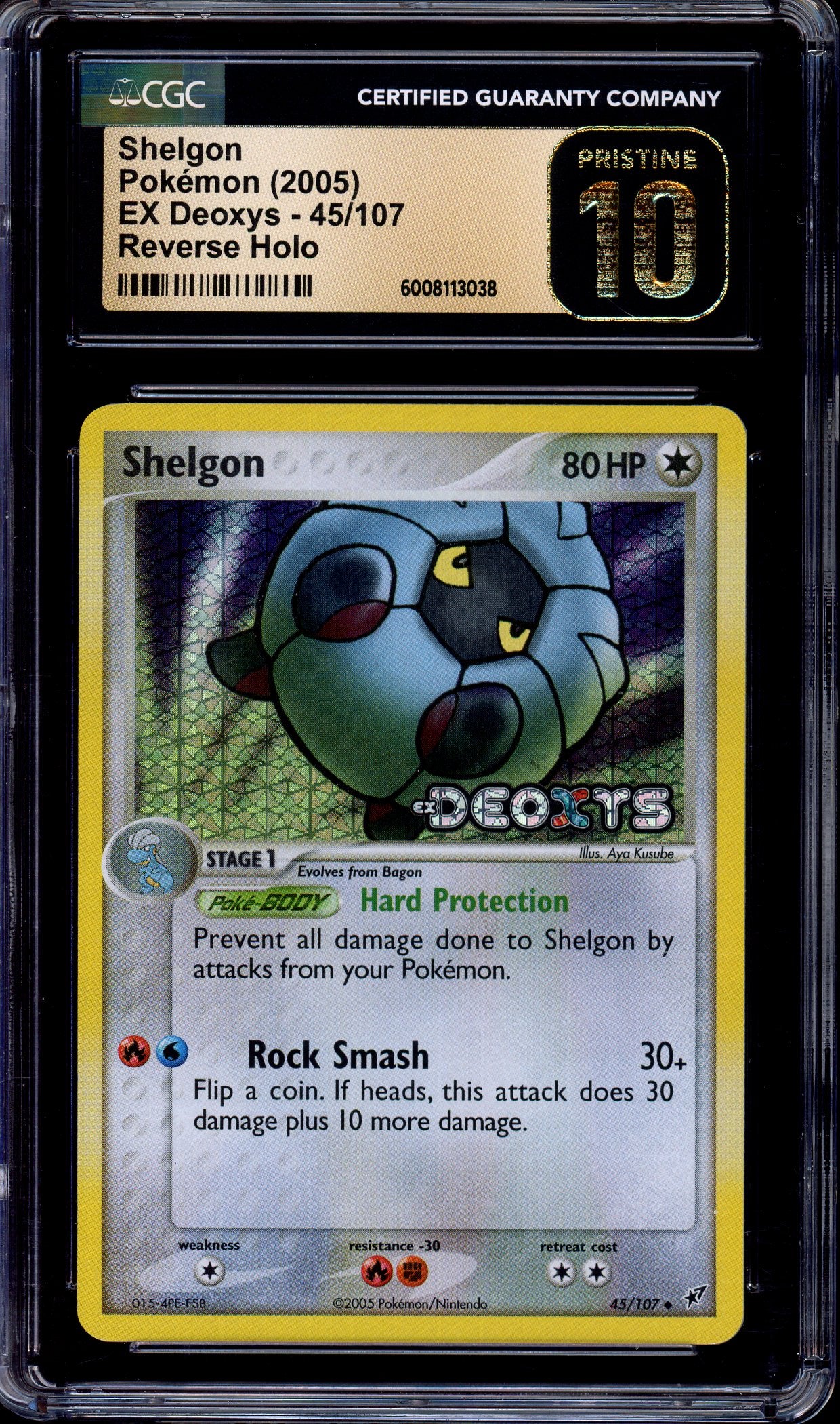 2005 Pokémon EX Deoxys Shelgon-Reverse Foil #45 CGC 10 PRISTINE