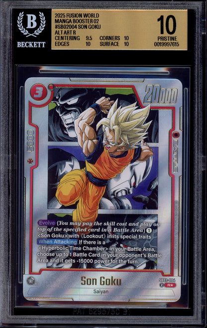2025 Dragon Ball Super Fusion World Manga Booster SB02 Alternate Art Son Goku #SB02-004 BGS 10 PRISTINE