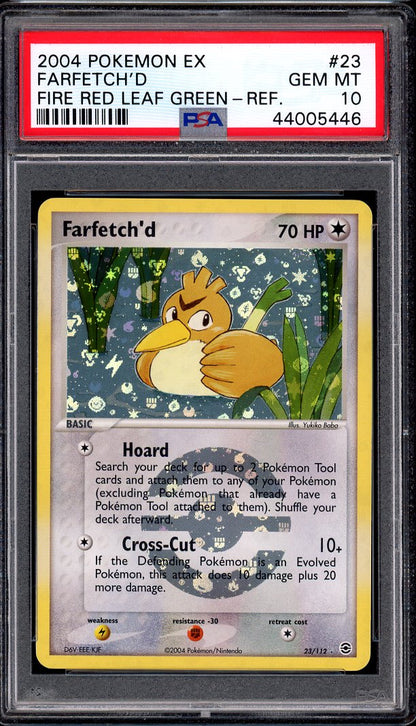 2004 Pokémon EX Fire Red & Leaf Green Farfetch'd Reverse Holo #23 PSA 10 GEM MINT