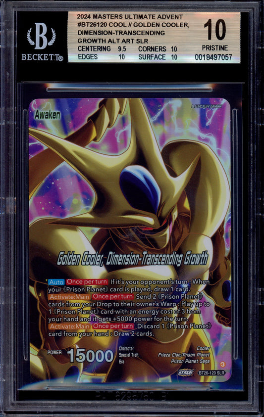 2024 Dragon Ball Super Masters Golden Cooler, Dimension-Transcending Growth SLR BGS 10 PRISTINE