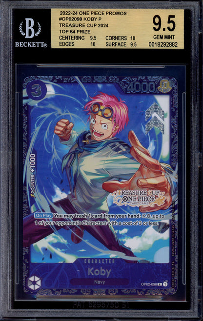 2024 One Piece Promo Treasure Cup Top 64 Koby #098 BGS 9.5 GEM MINT