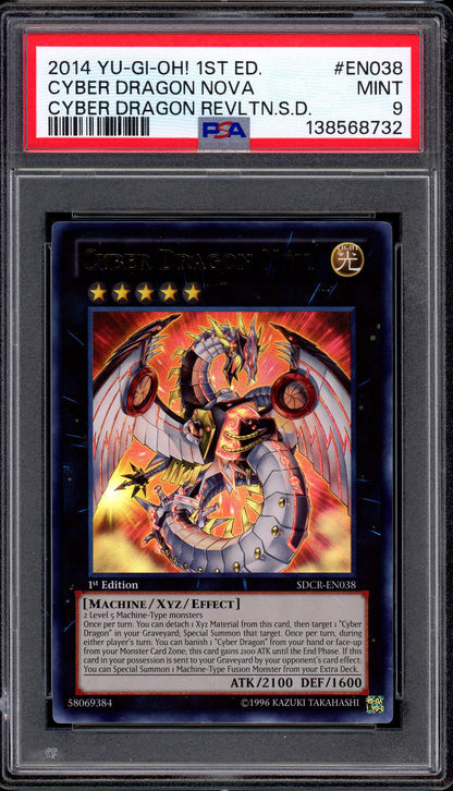 2014 Yu-Gi-Oh! 1st Edition Cyber Dragon Revolution Structure Deck Cyber Dragon Nova #EN038 PSA 9 MINT