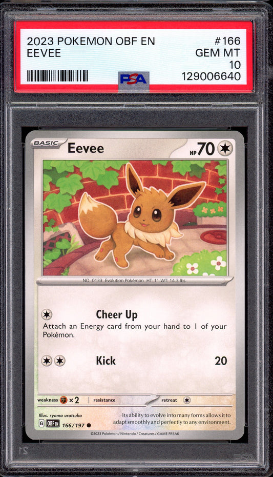 2023 Pokémon Scarlet & Violet Obsidian Flames Eevee #166 PSA 10 GEM MINT